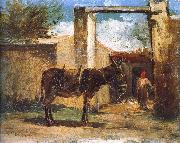 Camille Pissarro Farm before the donkey France oil painting artist